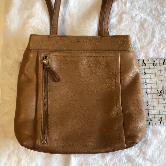 Genuine Leather Zipper Front Shoulder Bag Purse - Picture 14 of 14